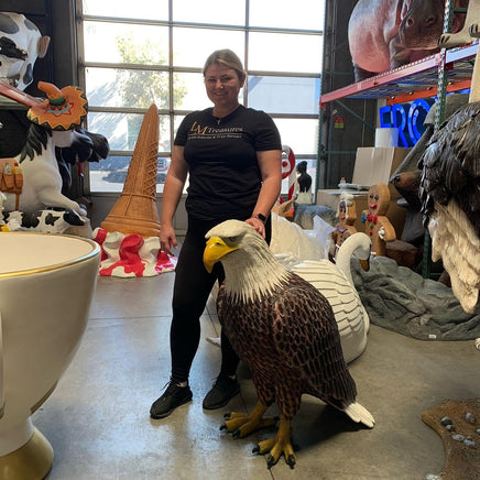 Standing Bald Eagle Life Size Statue - LM Treasures 