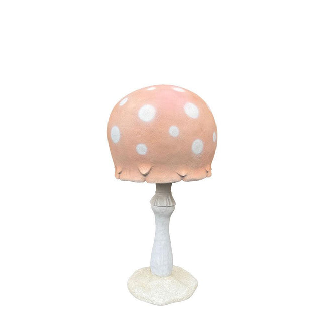Large Pastel Peach Round Mushroom Statue
