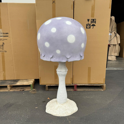 Large Pastel Purple Round Mushroom Statue