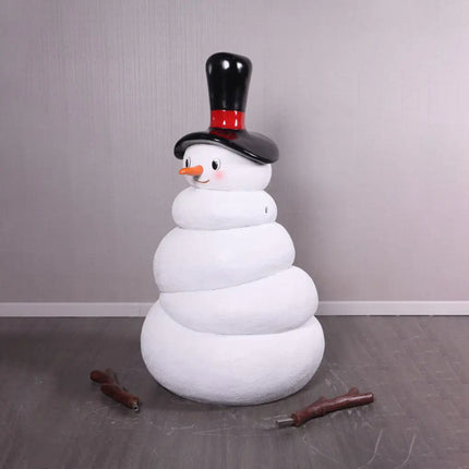 Festive Jolly Snowman Life Size Statue