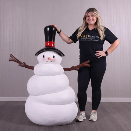 Festive Jolly Snowman Life Size Statue