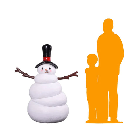Festive Jolly Snowman Life Size Statue