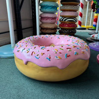 Large Donut Pink with Rainbow Sprinkles Statue
