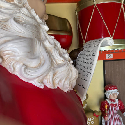 Giant Santa Claus With List Christmas Statue