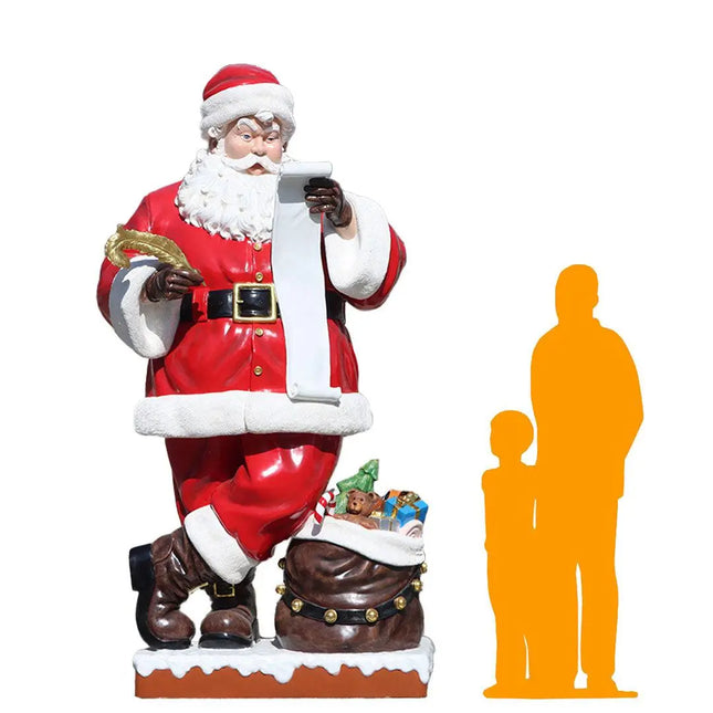 Giant Santa Claus With List Christmas Statue LM Treasures - H