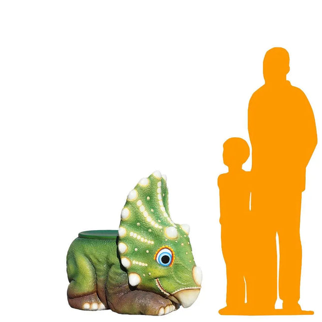 Child's Triceratops Dinosaur Chair Statue LM Treasures - H