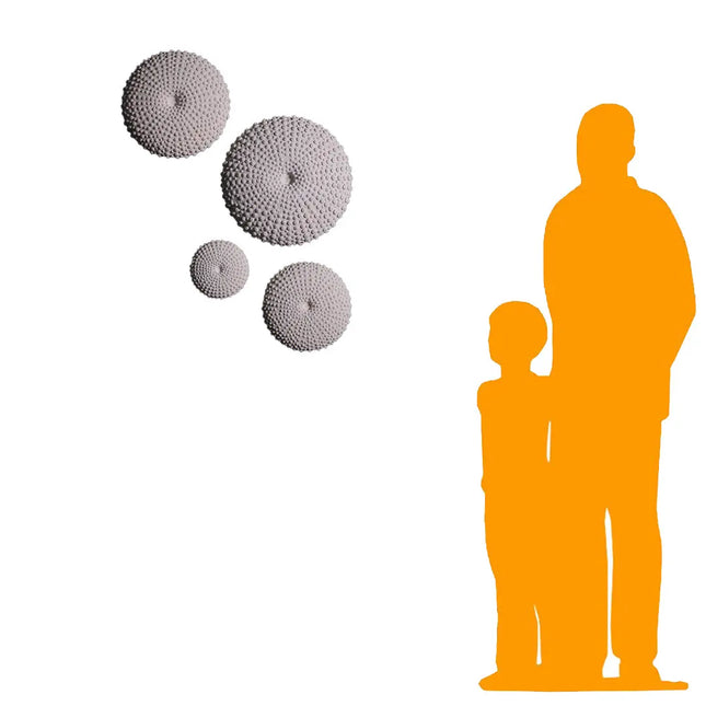 Sea Urchins Set of 4 Fossil Wall Decor Statues LM Treasures - H