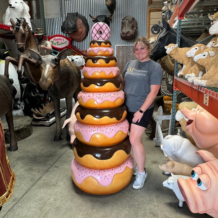 Large Stacked Donut Tree Over Sized Statue