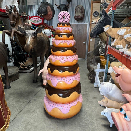 Large Stacked Donut Tree Over Sized Statue