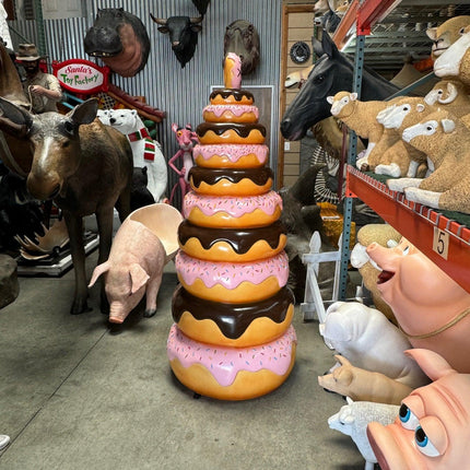 Large Stacked Donut Tree Over Sized Statue