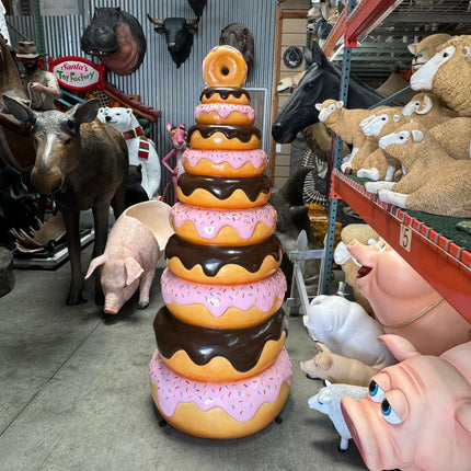 Large Stacked Donut Tree Over Sized Statue