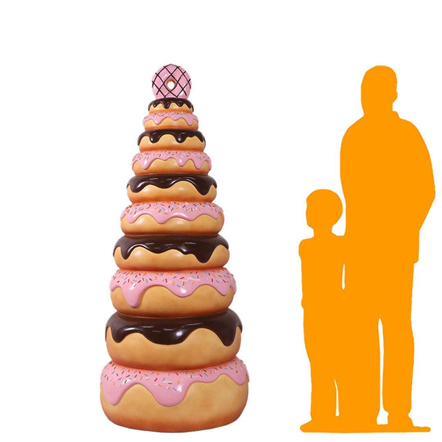 Large Stacked Donut Tree Over Sized Statue
