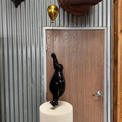Black Bear with Balloon on Pedestal Statue LM Treasures - H