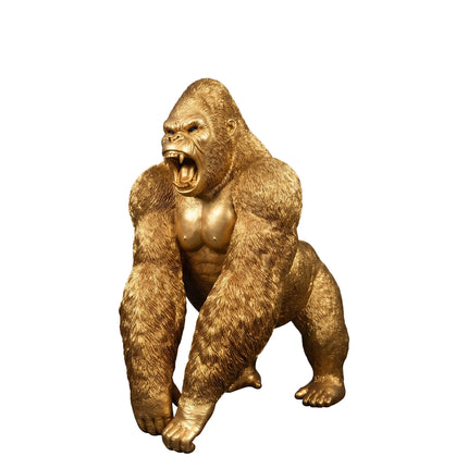 Gold Silver Back Gorilla King Life Size Statue LM Treasures - H