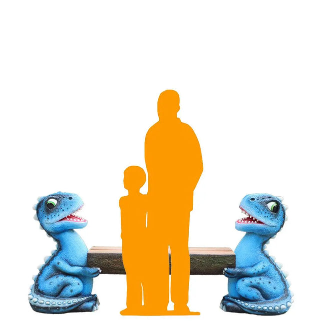 Child's Velociraptor Dinosaur Bench Statue LM Treasures - H