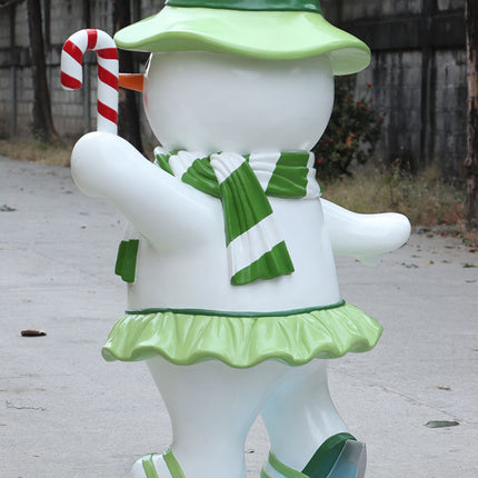 Ice Skating Snowman Family Set of 4 Statues