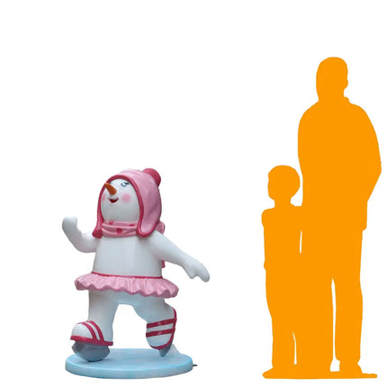 Ice Skating Snowman Girl Statue LM Treasures - H