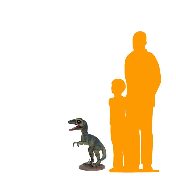 Small Green Baby Raptor Dinosaur Statue LM Treasures - A