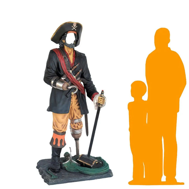 Pirate Captain Hook Photo Op Life Size Statue LM Treasures - A