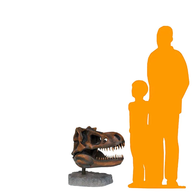 T-Rex Dinosaur Skull Head Life Size Statue LM Treasures - A