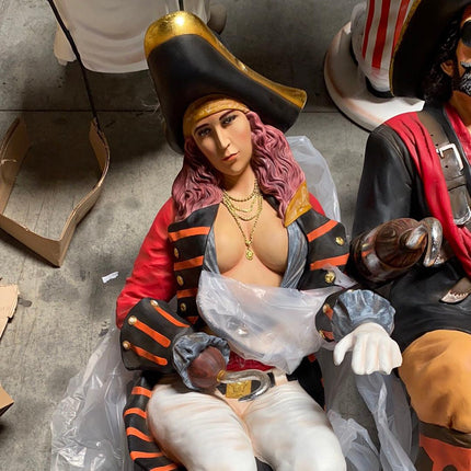 Lady Pirate Sitting Life Size Statue - LM Treasures 