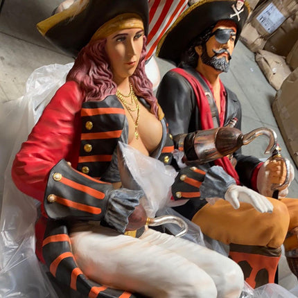 Lady Pirate Sitting Life Size Statue - LM Treasures 