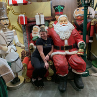 Santa Claus Sitting Life Size Christmas Statue - LM Treasures 