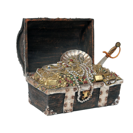 Large Opened Treasure Chest Life Size Statue - LM Treasures 