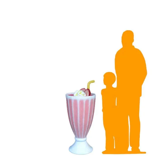 Strawberry Ice Cream Milkshake Over Sized Statue LM Treasures - A