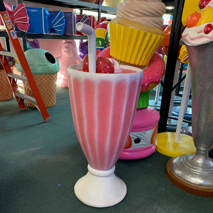 Strawberry Ice Cream Milkshake Over Sized Statue - LM Treasures 