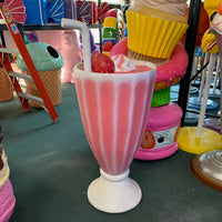 Strawberry Ice Cream Milkshake Over Sized Statue - LM Treasures 