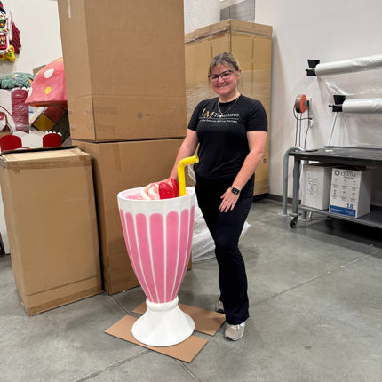 Strawberry Ice Cream Milkshake Over Sized Statue LM Treasures - A
