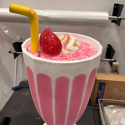 Strawberry Ice Cream Milkshake Over Sized Statue LM Treasures - A