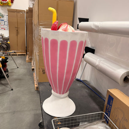 Strawberry Ice Cream Milkshake Over Sized Statue LM Treasures - A