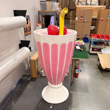 Strawberry Ice Cream Milkshake Over Sized Statue LM Treasures - A