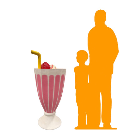 Strawberry Ice Cream Milkshake Over Sized Statue LM Treasures - A