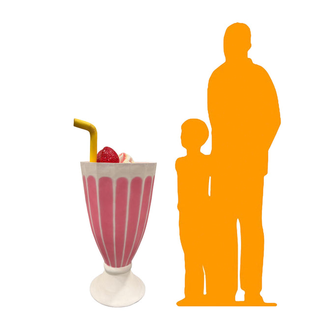 Strawberry Ice Cream Milkshake Over Sized Statue LM Treasures - A