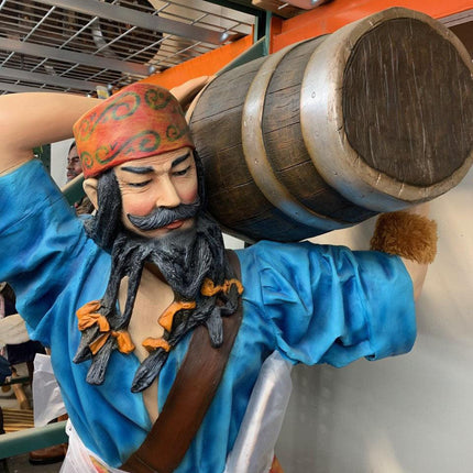 Pirate Carrying Barrel Life Size Statue - LM Treasures 