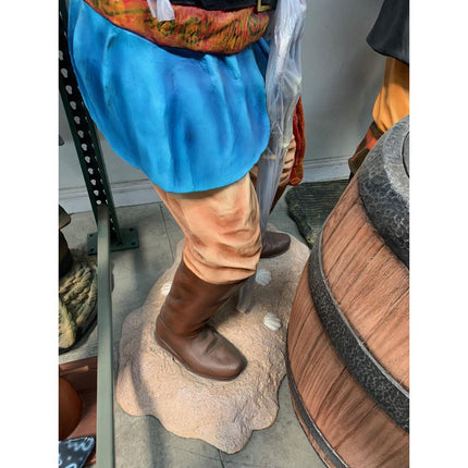 Pirate Carrying Barrel Life Size Statue - LM Treasures 