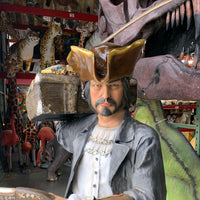 Buccaneer Pirate With Treasure Life Size Statue - LM Treasures 