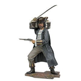 Buccaneer Pirate With Treasure Life Size Statue - LM Treasures 