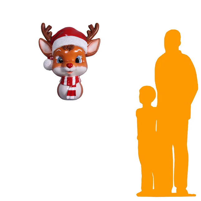 Cute Comic Reindeer Wall Decor Statue LM Treasures - H