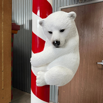 Polar Bear Cubs on Candy Cane Statue LM Treasures - H