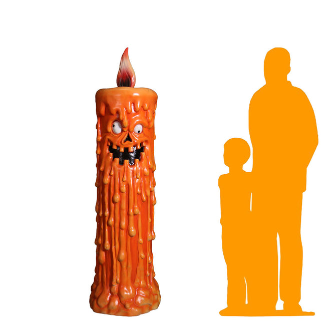 Pumpkin Candle Life Size Statue - LM Treasures