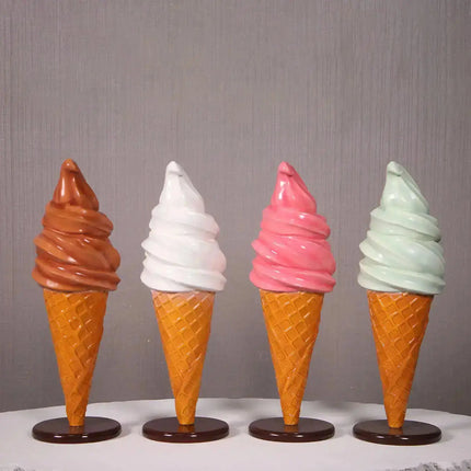 Small Vanilla Soft Serve Ice Cream Table Top Statue LM Treasures - H