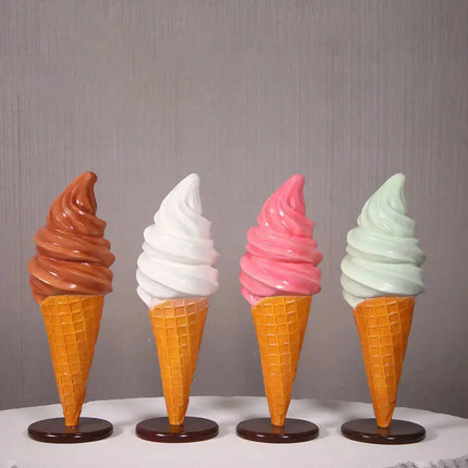 Small Vanilla Soft Serve Ice Cream Table Top Statue LM Treasures - H