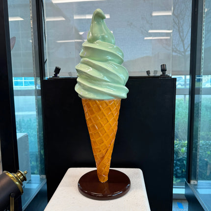 Small Mint Soft Serve Ice Cream Table Top Statue - LM Treasures