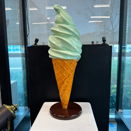 Small Mint Soft Serve Ice Cream Table Top Statue - LM Treasures