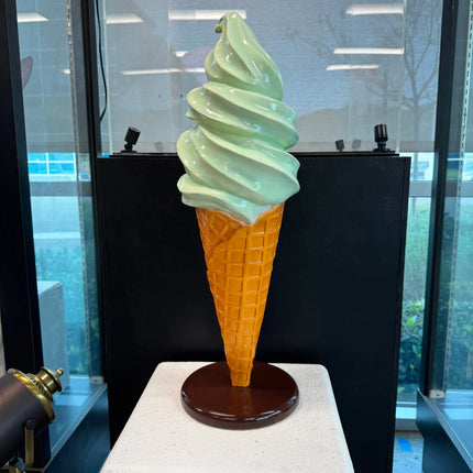 Small Mint Soft Serve Ice Cream Table Top Statue - LM Treasures
