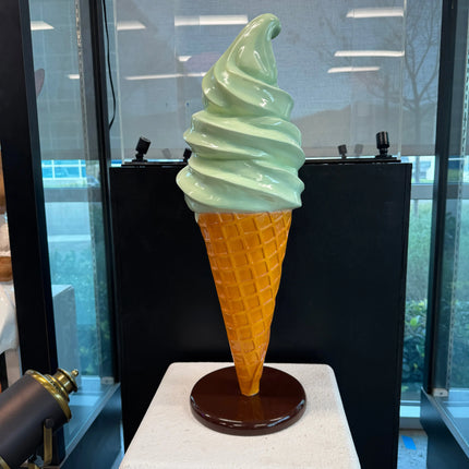 Small Mint Soft Serve Ice Cream Table Top Statue - LM Treasures